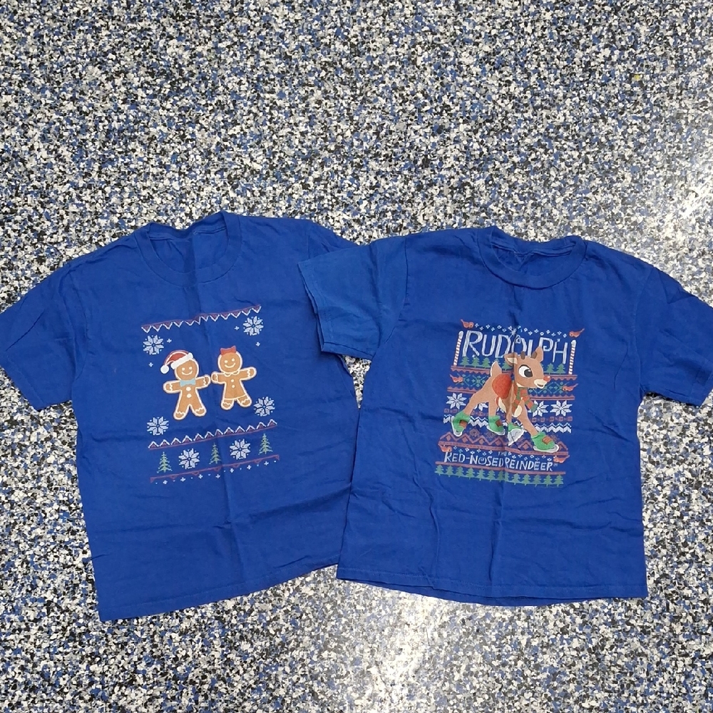Blue Kids Holiday T-Shirts Set